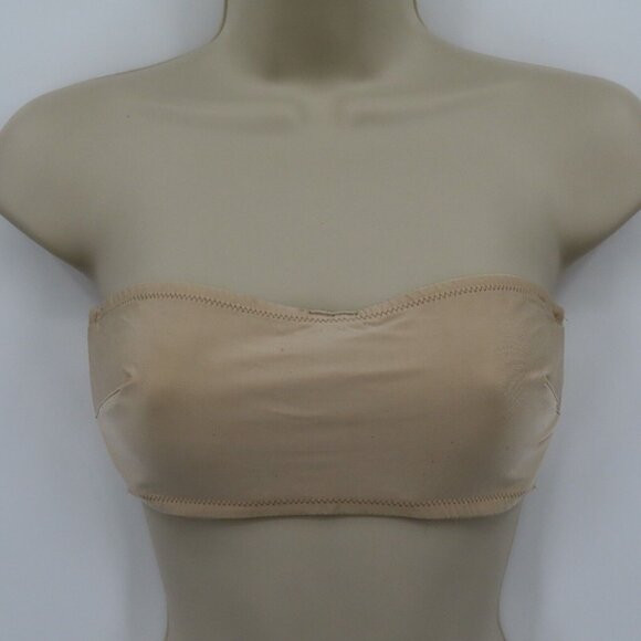 VTG 1999 Victorias Secret 34C Beige Underwire Strapless Bandeau Bra Unlined - Picture 12 of 13